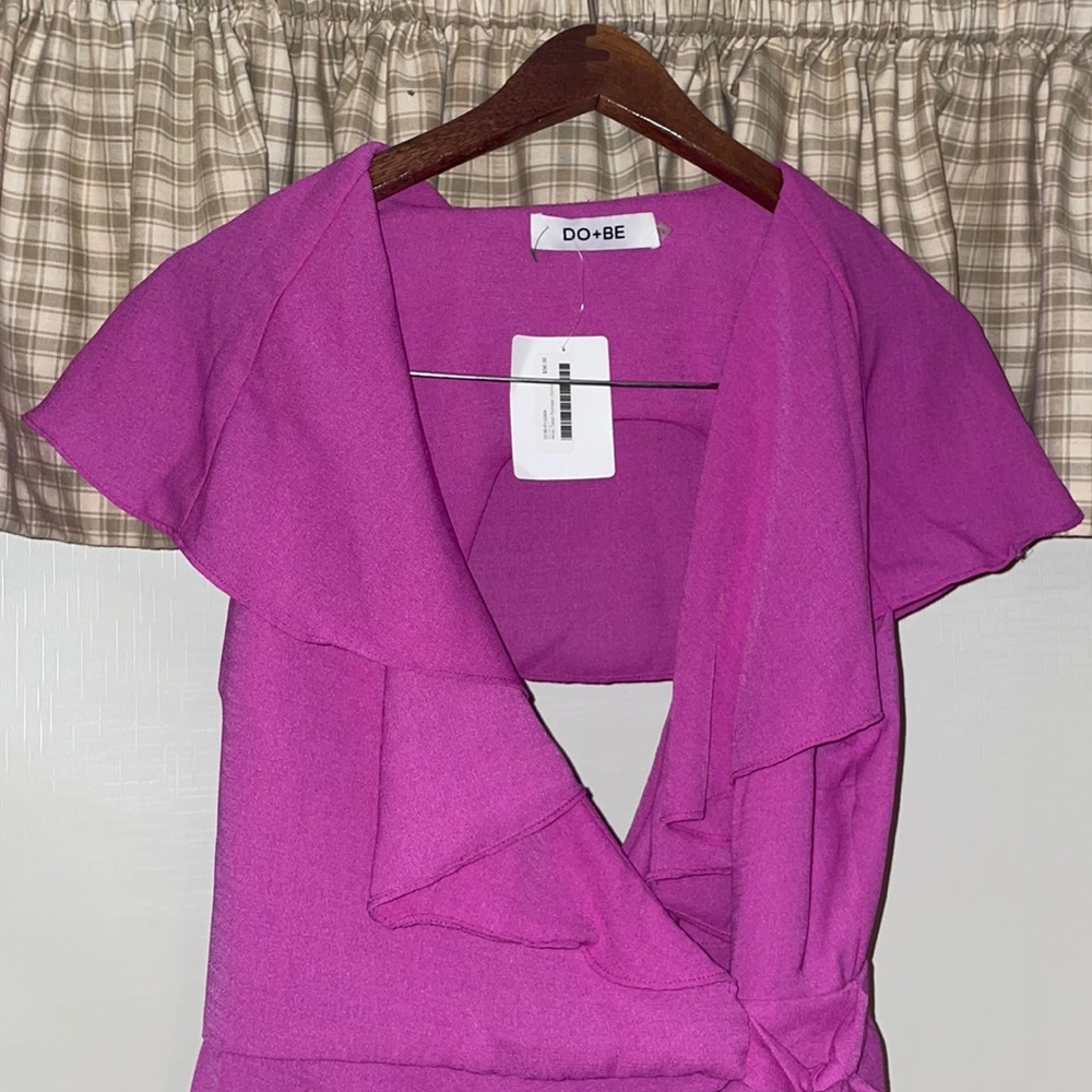 Purple wrap dress